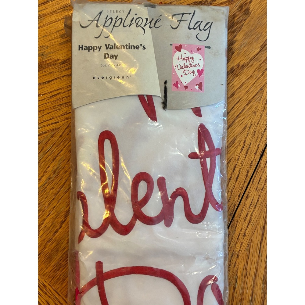 Valentine's Day Applique House Flag 28x44 Nylon Heart Decor 15375